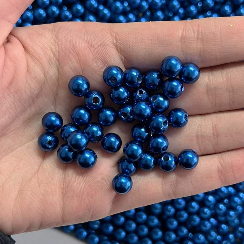 Comprar Perola Irisada - Azul Royal Tam: 08 Mm Com 500 Gramas